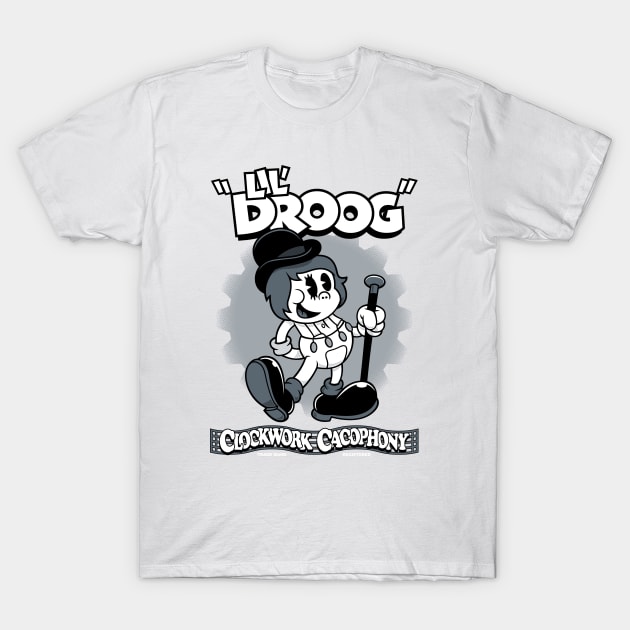 Lil Droog - Rubberhose Vintage Cartoon Clockwork T-Shirt by Nemons